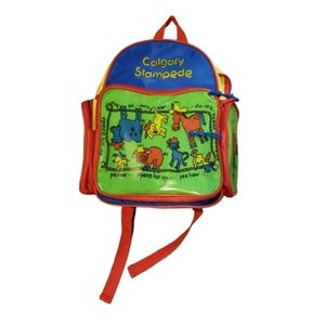 Retro Calgary Stampede animal multicolor kids backpack
